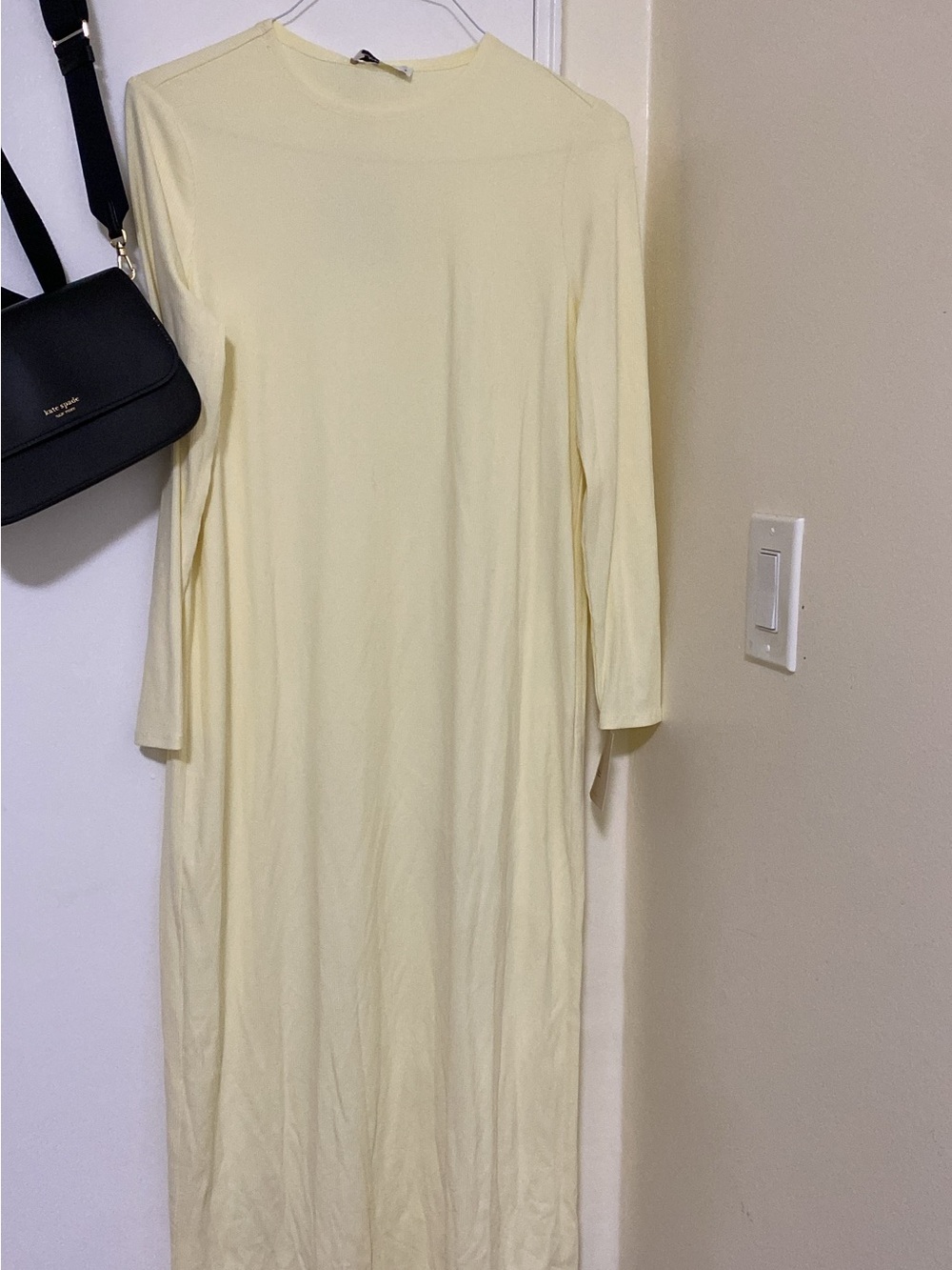 Dress Blank Long Sleeve Maxi Dress in Soft Pale Yellow